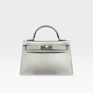 Hermès - Kelly Sellier 20 - Argent Chevre Chamkilight